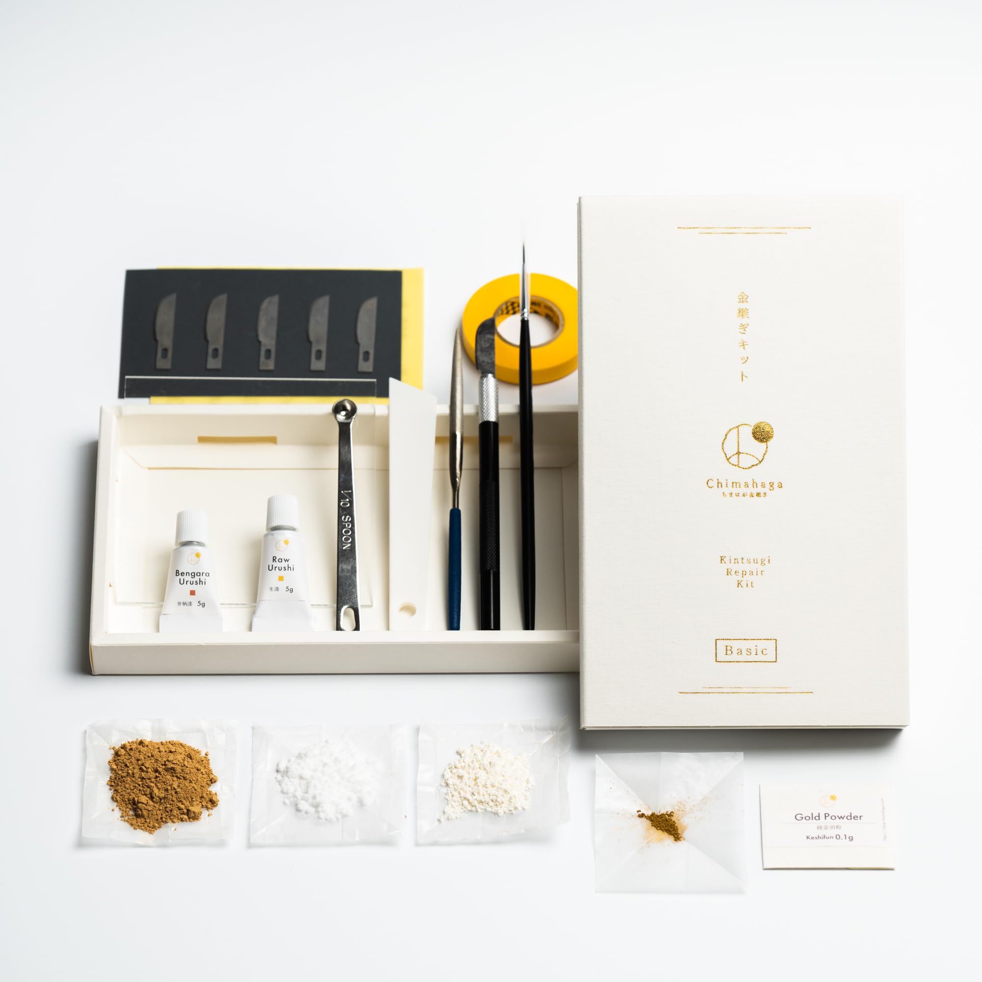 Amazon.co.jp: [Chimahaga] 初心者用金継ぎキット -Basic- 本漆・純金